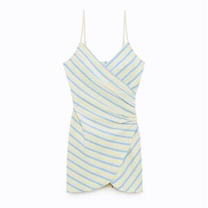 Zara NWT blue & white mini dress sz L / 6-10